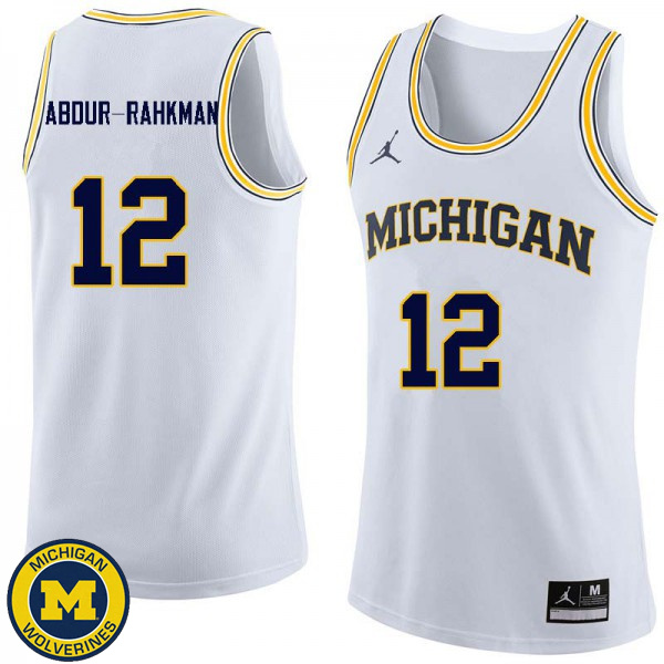 Men Michigan Wolverines #12 Muhammad-Ali Abdur-Rahkman White Fashion Basketball Jersey